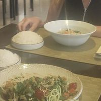 Tofu and veg stir fry with Thai rice, Thai green curry with Thai rice   at Fusion in Gran Canaria