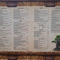 Menu at Fusion in Gran Canaria