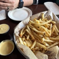 Fries and Mystic 18 sauce- vegan and gluten freee  at McMenamins Sherwood  in Sherwood