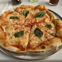 Almond cheese pizza. Glorious. at Herbívoro -  Av. Suba in Bogota