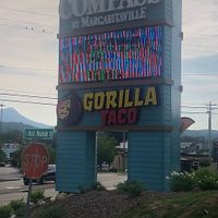 Sign from road at Gorilla Taco in Pigeon Forge