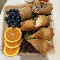 Vegan egg rolls, Southwest, pepperoni pizza   at The Tropical in Carolina Beach