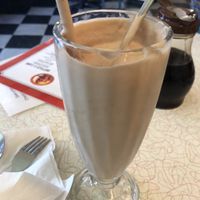 Vegan chocolate milkshake at Luna Park Cafe in Seattle