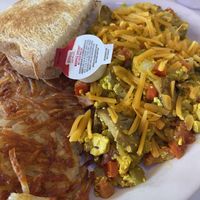 Bandera tofu scramble with sourdough toast and hashbrowns   at Luna Park Cafe in Seattle