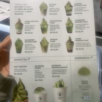Frente do cardápio vegano  at Matcha Minka in São Paulo