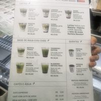 Verso do cardápio vegano  at Matcha Minka in São Paulo