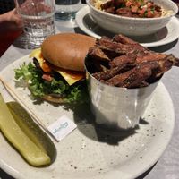 Burger with sweet potato fries   at O'Learys Moss in østfold