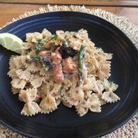 “Salmon” pasta  at Villa Vegana in Mallorca