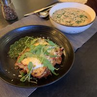 Bean stew & lasagna   at Villa Vegana in Mallorca