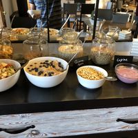 Fresh fruits and cereals, just first corner of the lovely buffet.  at Villa Vegana in Mallorca