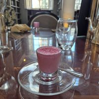 Palate cleanser sorbet at The Colonnades at the Signet Library in Edinburgh