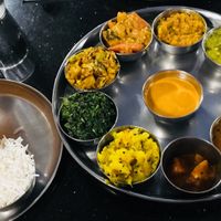 South Indian Thali, vegan preparaion at Udupi Palace in Berkeley
