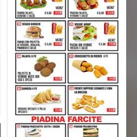 Vegan options clearly marked on the menuu  at K2 Kebab Sottomarina in Veneto