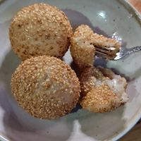 Sesame balls with lotus cream at Soulm8 - Dimsum, Sushi, Tapas & more in Bremen