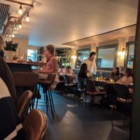 Interior with bar at aíso in San Francisco