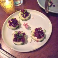 Beet tartare at aíso in San Francisco
