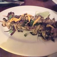 Oyster mushroom skewers at aíso in San Francisco