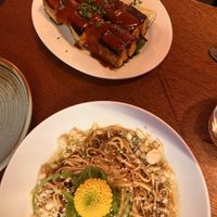 Buttered Udon and tofu skewers   at aíso in San Francisco