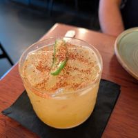Very spicy tequila drink at aíso in San Francisco
