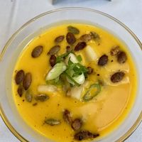 Red curry pumpkin soup  at Equinox Restaurant in Washington