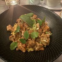 Sweet Potato Cauliflower Curry over Saffron Basmati Rice  at Equinox Restaurant in Washington