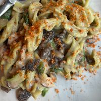 housemade spinach fusilli pasta at Equinox Restaurant in Washington