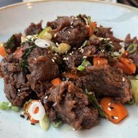 Crispy Maitake Teriyaki - this was unbelievably delicious !  at Equinox Restaurant in Washington