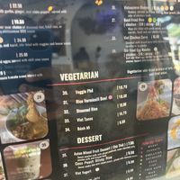 Vegetarian menu  at Chill Zone Cafe in Arlington