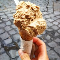 Gelato vegan caffè e mandorla/burro d'arachidi at Grezzo Raw Chocolate in Rome