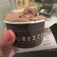 chocolate gelato at Grezzo Raw Chocolate in Rome