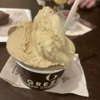 Pistachio/hazelnut gelato   at Grezzo Raw Chocolate in Rome