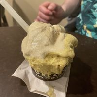 Turmeric-lemon/hazelnut gelato   at Grezzo Raw Chocolate in Rome