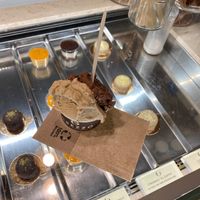 Chocolate gelato at Grezzo Raw Chocolate in Rome