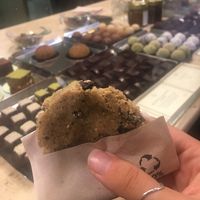 raw chocolate chip cookie! at Grezzo Raw Chocolate in Rome