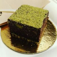 pistachio brownie at Grezzo Raw Chocolate in Rome