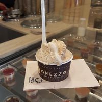 hazelnut gelato and the almond gelato. so tasty at Grezzo Raw Chocolate in Rome