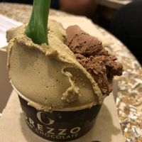 Pistacchio and gianduia at Grezzo Raw Chocolate in Rome
