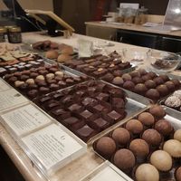Parline and truffle selection at Grezzo Raw Chocolate in Rome