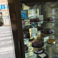 Here is a display of their cakes. at Grezzo Raw Chocolate in Rome