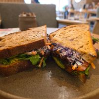 Bbq jackfruit sandwich at Plant Shack in London