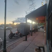 Downtown from storefront at Firecreek Coffee Company in Flagstaff