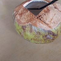 Fresh coconut water. Inexpensive hydration. at Sri Ananda Bahwan in Perai