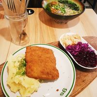 polish plate & ramen in the background at Wypas in Poznan