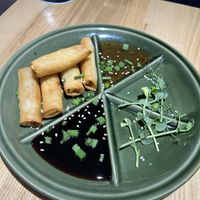Spring rolls with pea micro greens   #Veganuary at Wypas in Poznan