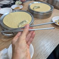 Vegetable dumplings at Vegan Seoul Market Food Tour  in Seoul