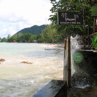 The beach by Time for Lime at high tide.  at Time for Lime in Koh Lanta