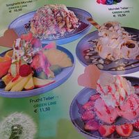 Eiskarte at Eiscafé Bassano in Bamberg