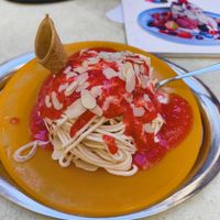 Spaghetti Eis at Eiscafé Bassano in Bamberg