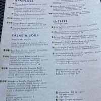 Menu with many items which can easily be made vegan/gluten free at Jubilee Railroad Wilderness Lodge in Dunsmuir