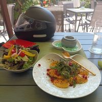 Kichererbsen Minz Tortellini mit Gemüse at Gasthaus Tax in Baernbach